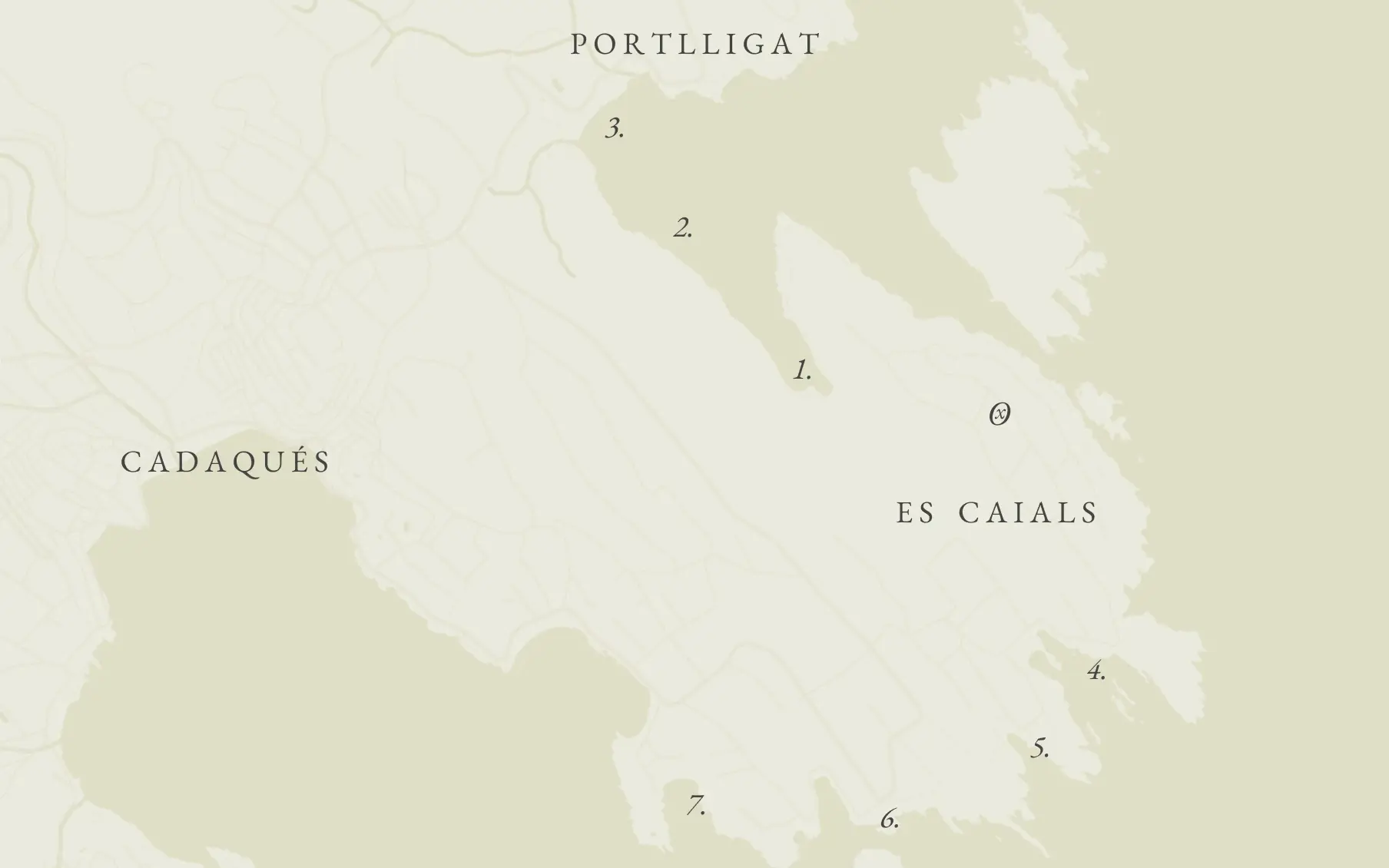 Map showing Caials location in Cadaqués